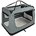 Faltbare Hundebox XXL - 90 x 60 x 65 cm Transporttasche Transportbox Auto Katze Hunde Kaninchen Dunkelgrau Große Kleine Box Bag Klein Auto Tasche Transport Petigi