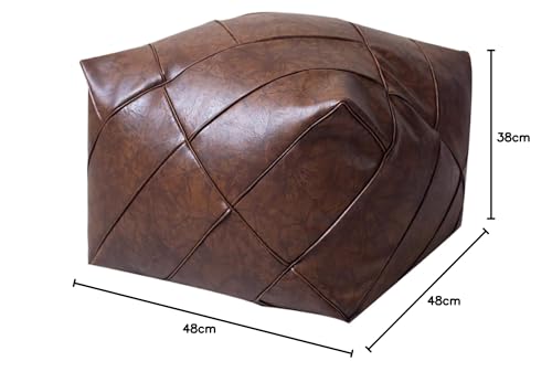 Pouf poire moderne marron en similicuir résistant et facile à nettoyer