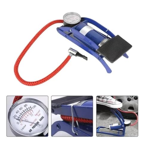 Bomba De Ar Com Pedal Tanque Alta Pressão Para Encher Pneus Bike Carro Bicicleta Bola Colchão