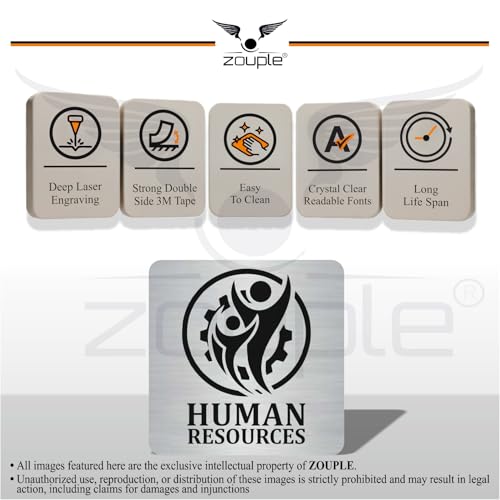 Image of HUMAN RESOURCES ROOM (HR) Sign, 8x8 Inch, Durable Steel, Dual Mount