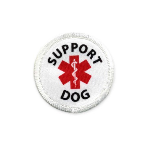 Creative Clam Service Support Dog 2 Inch White Rim Sew-on Patch