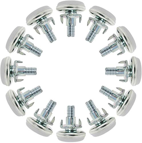 NGe Metal Heavy Duty Screw-in Furniture Leveling Feet, M8 Adjustable Leveler Floor Protector (12Set Include T-Nuts)