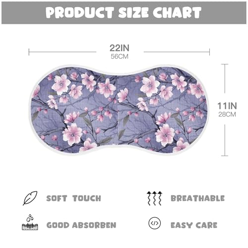 xigua Peach Blossom Baby Burp Cloths for Newborn Boys and Girls 4 Pack, Soft & Absorbent Cotton Baby Burp Cloth, Baby Washcloths, Newborn Towel, Burp Rags4