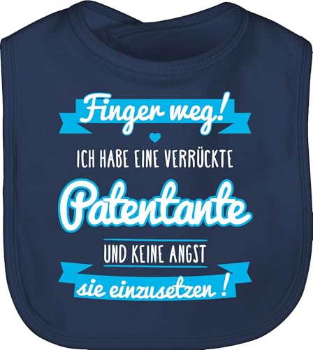 Shirtracer Baby Lätzchen - Ich habe eine verrückte Patentante - Unisize - Navy Blau - geschenk patenkind patin babykleidung patentanten paten babylätzchen geschenkideen fuer neffe klamotten taufpatin