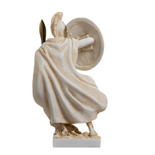 Leonidas Statue Greek Spartan King Sculpture Figure Alabaster Gold Colour 7.9" #TOP4