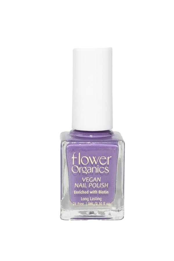 Flower Organics Vegan Nail Polish – Purple Moose | Deep Plum Purple Shade | Biotin-Enriched & Long-Lasting | 9ml-image-24