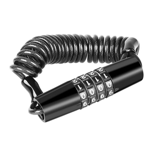 Abaodam Mini Bike Helmet Password Lock Telescopic Cable Lock for Outdoor Use 145cm Protective Coating Anti-Scratch