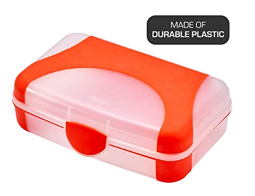 Image of LockerMate by Bostitch Hard Pencil Case, Durable Plastic Pencil Box, Kid-Friendly Colors in Pink & Orange, 2-Pack