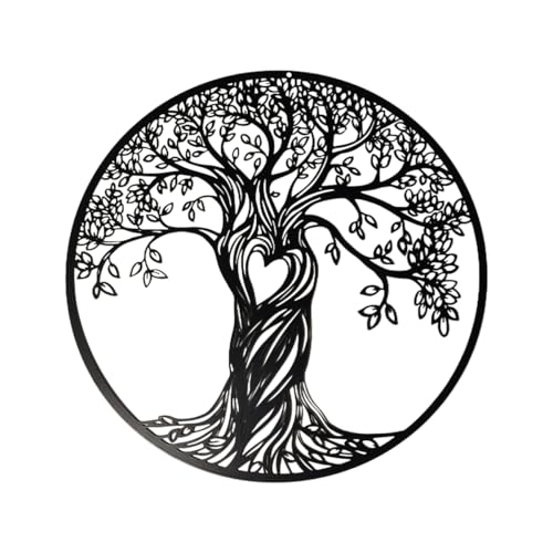 Décoration murale en métal noir arbre silhouette, art mural moderne