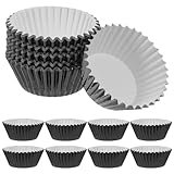 Mikikit 100 piezas Unidades Moldes de Aluminio para Hornear Cupcakes y Muffins Resistentes al Aceite Multiusos para Tartas Pudines y Postres Pequeños Aptos para Horno