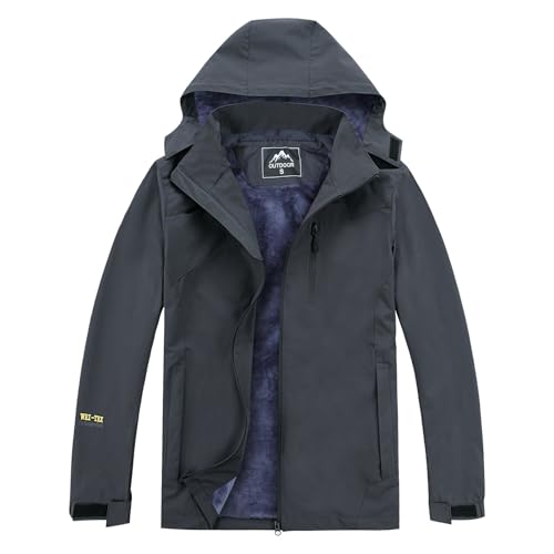 SUKUTU Veste Outdoor Imperméable pour Homme avec Doublure Polaire