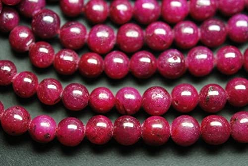 Fil perles de rubis naturel rondes lisses 6-8mm LKBEADS pour fabriquer un cadeau