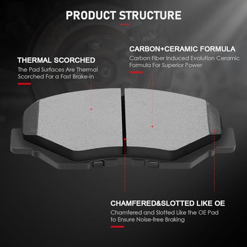 Image of cciyu Professional Ceramic Front Brakes Pads Set fit For 1993-1997 Geo Prizm,1992-2001 For Toyota For Camry,1994-1997 For Toyota Celica,1993-1997 For Toyota Corolla,1996-2003 For Toyota For RAV4