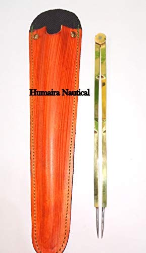 Mahira Nautical Navigation Compas Brass & Steel with Leather Cover C