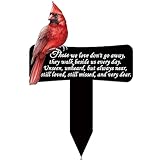 Hicarer Cardinals Memorial Gift Cardinals Decoration Cardinals Grave Markers for Cemetery Memorial Stakes Metal Sympathy Stakes Memorial Gift for Garden Yard, 11.8 x 7.87 Inch