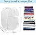DUCOO Pop Up Laundry Hamper, 14.6 x 14.6 x 22.5 in, Mesh, Foldable, White