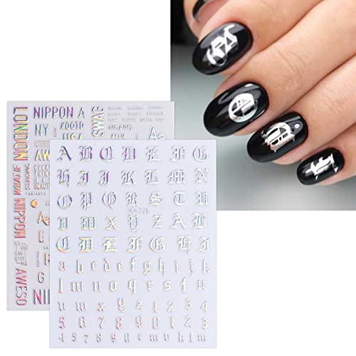 Jmeowio 12 Sheets Aurora Nail Art Stickers Decals Self-Adhesive Pegatinas Uñas Holographic Glitter Star Heart Nail Supplies Nail Art Design Decoration Accessories #TOP2