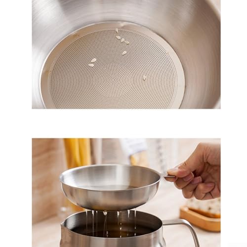 Contenedor de grasa de acero inoxidable 304 de 68 oz con filtro de malla para aceite de cocina 3