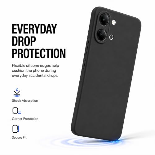 Image of FIRST MART Matte Silicone Back Cover for iQOO Z11 Lite - Black