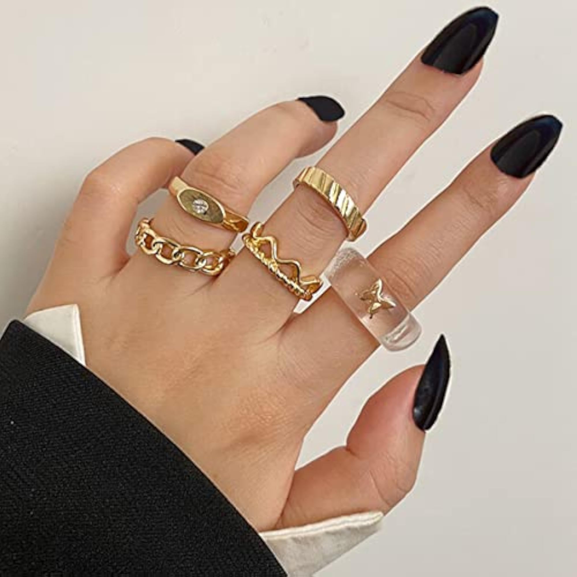 Plated-Toned Rings Set of 5