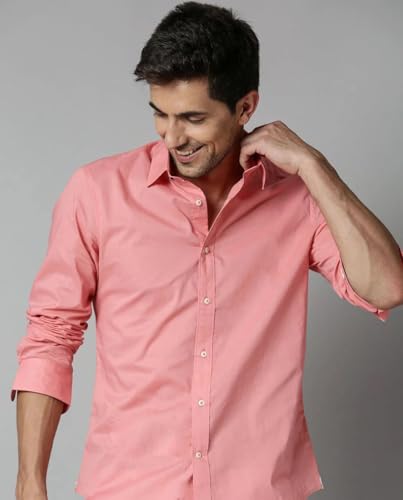 Image of Men's Cotton Blend Solid Shirt - Stylish Button Down Shirt for Casual