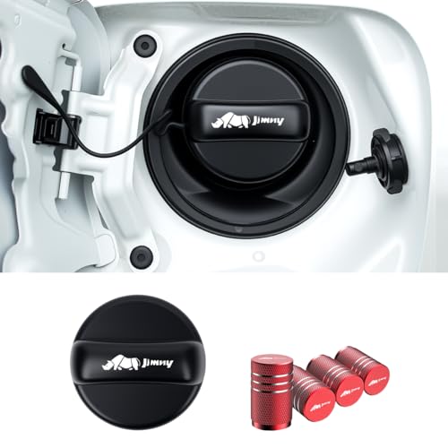 ジムニー 専用 給油口キャップ フューエルリッド JIMNY ジムニー JB64 ノマド アクセサリー 亜鉛合金製素材 ガソリンタンクキャップ おしゃれ カー用品 便利グッズ パーツ 付属品 ドレスアップ 1個 ブラック(付属の贈物:タイヤバルブキャップ