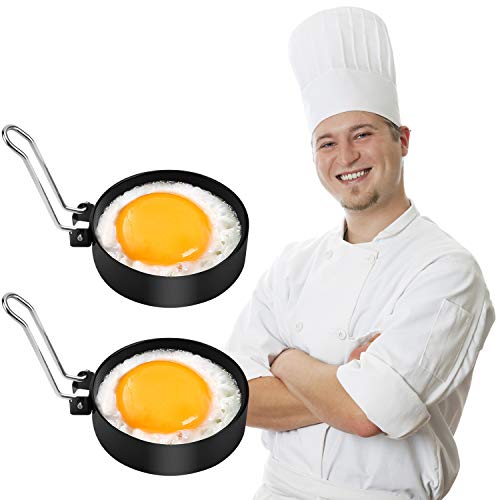 Egg Ring, Professional Non Stick Egg Rings, Egg Make Molds, Round Pancake Mold, Stainless Steel Breakfast Household Mold Tool Cooking for Frying Egg Mcmuffin Sandwiches, Egg Mold, 2pcs Egg Ring, Professional Non Stick Egg Rings, Egg Make Molds, Round Pancake Mold, Stainless Steel Breakfast Household Mold Tool Cooking for Frying Egg Mcmuffin Sandwiches, Egg Mold, 2pcs