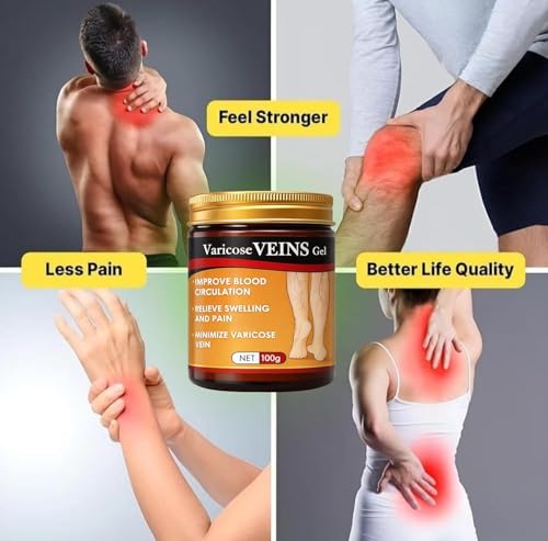 Image of Varicose Veins Relief Gel 100g | Natural Herbal Formula | Helps Improve Blood Circulation, Reduce Swelling & Relieve Leg Pain | For Varicose Veins, Legs, Ankles & Feet (Pack Of 2)