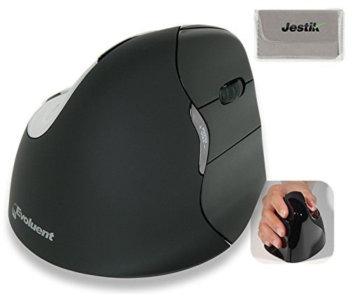 Evoluent Vertical Mouse 4 Right Mac (Vm4Rm) - Ergonomic Wireless Mouse For Macbook Operating System With Jestik Microfiber Cloth (Regular Size) #TOP5