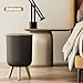 Yatmung Touchless Bathroom Trash Can with Lid - Motion Sensor Garbage Can - Waste Basket for Bedroom, Living Room, Toilet, Office, Plastic - Automatic Trash Bin - Black with Gold Edge