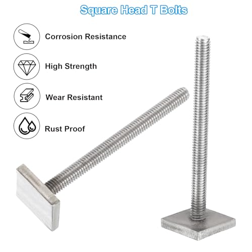 PATIKIL T-nut Adapter Nutensteine M6 x 65mm 4 Set Gepäckträger Edelstahl Nutensteine Dachträger Schrauben mit Mutter Unterlegscheiben für Relingträger Fahrrad Dachbox Kajak Gepäckträger