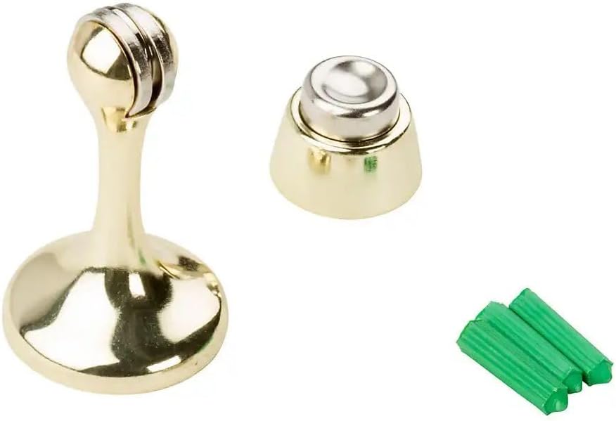 National Mfg/Spectrum Brands Hhi N328-161 Door Stop With Catch, Magnetic, Brass, 3-In. - Quantity 10