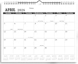 2026 Wall Calendar - 2026 Calendar from April 2026 to June 2027, 11.5'' x 14.5'', 2026 Monthly Calendar with Notes, Twin-Wire Binding + Hanging Hook + Thick Paper, Black