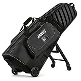 JANUS Golf Travel Bag with Wheels for Airlines, 360° Spinner Golf Travel Case with Collapsible Support Legs System, Reinforced Hard Base Golf Club Travel Bag, Airline-Ready Golf Travel Cover