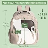 Haustier Rucksack für Kleine Hunde & Katzen bis 5 kg – Modischer Katzenrucksack Gepolsterter Hand- & Schulter-Tragebeutel, LTragbare und Faltbare Hundetasche, Atmungsaktiv (Beige)