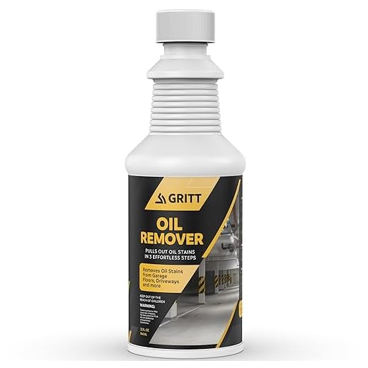 GRITT COMMERCIAL Concrete Oil Stain Remover | All Purpose Concentrated Cleaner for Oil, Grease, and Rust | Removes Stains from Concrete and Asphalt Driveways, Garages, and Patios 32 oz