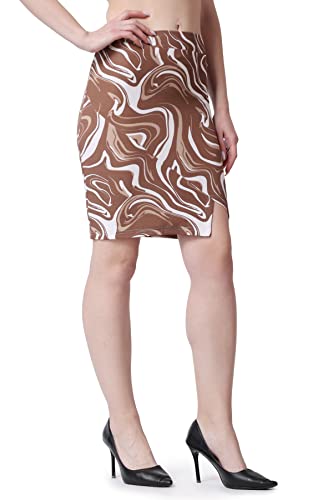 Image of POPWINGS Casual Printed Pencil Slit Skirt for Women || Summer Skirt for Women || Concert Slit Short Skit for Women