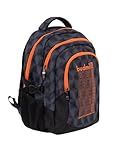 budmil ergonomischer Schulrucksack für Jungen und Mädchen 32L - für Teenager Kinder ab Klasse 5 - wasserabweisend - Rucksack mit 3 Fächer & belüftete Rückseite (Edwin Orange)