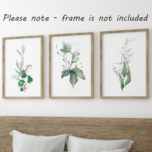 Eviepops Prints Eucalyptus Botanical Wall Art Set of 3 Unframed Prints, Abstract Tropical Plant Decor - Image 3