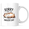 Sorry I Cant Go Im an Indoor Cat Coffee Mug - Cat Lovers Mug - Funny Cat Quote 11 Ounce Coffee Mug - PLDFM07332