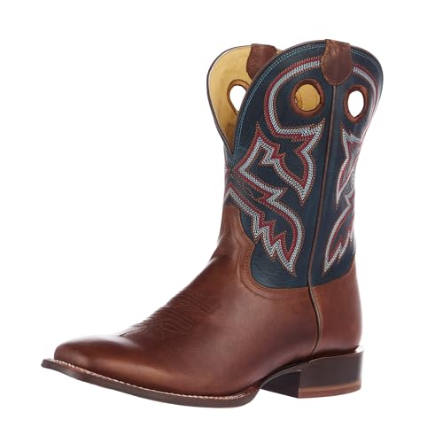 Tony Lama Lars 11" Men's Western Boot Full Grain Leather Square Toe Cowboy Boot with Orthotic Comfort Insole, Honey - 12 Wide