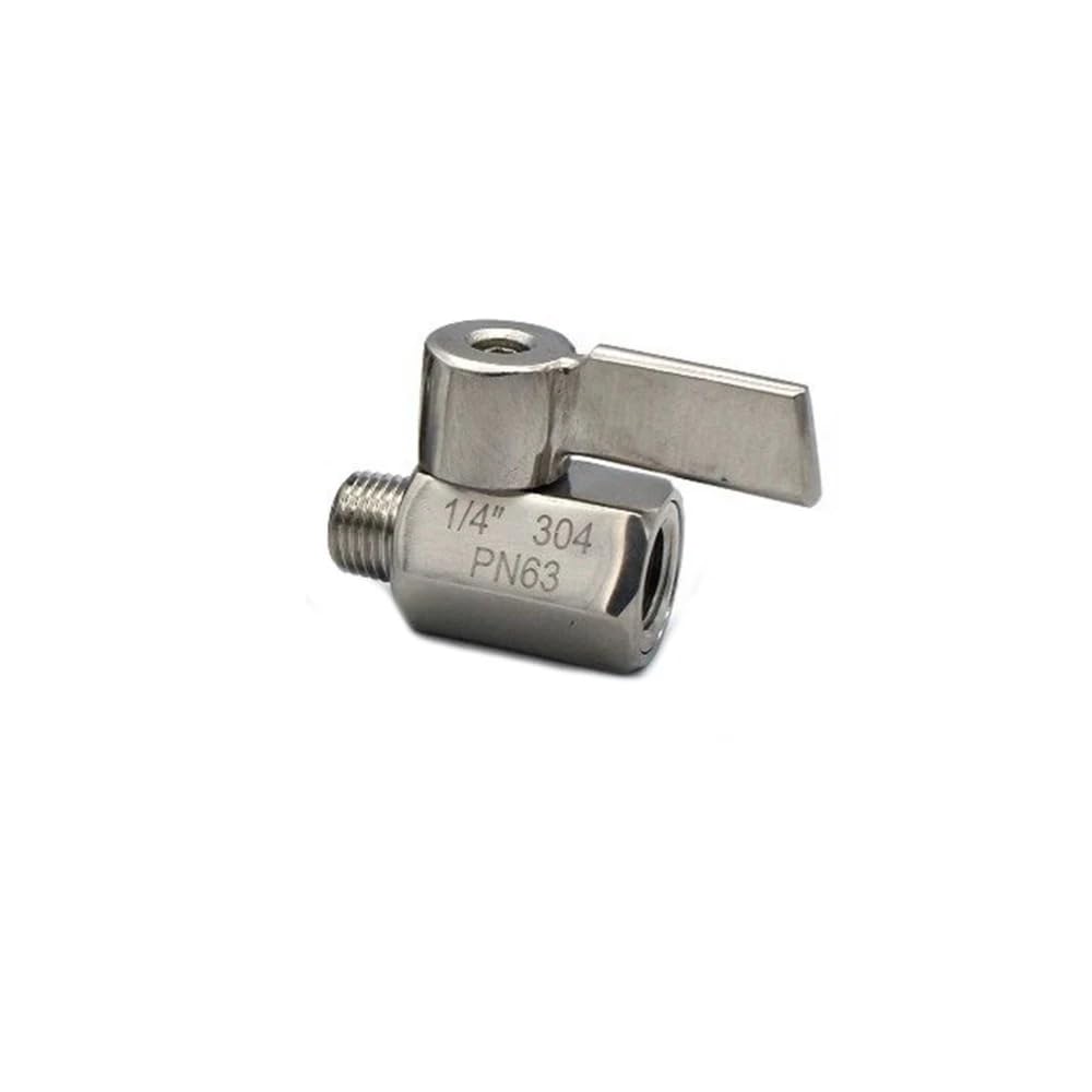Toplionace 10 Pezzi Mini Valvola a Sfera G1/4 Filettatura femmina/maschio DN8 Valvola | 10 Valvole a Sfera Mini in Acciaio Inox 304 con Filettatura femmina/maschio G1/4 e Leva Manuale DN8