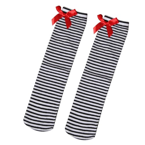 LIFKOME 1 Pair Thigh Socks Striped Stocking Kids High Socks Girls High Over The Knee Sock Bow Knee