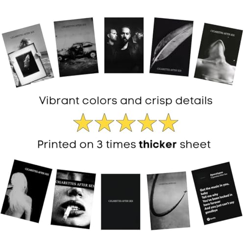 Image of auraposter Paper Cigarettes After Sex (Set of 40)|Cigarettes After Sex Mini Posters|Mini Posters (15 x10 cm) of CAS's songs for Wall, Bedroom, Living room|Band Cigarettes After Sex|Glue Dots Included