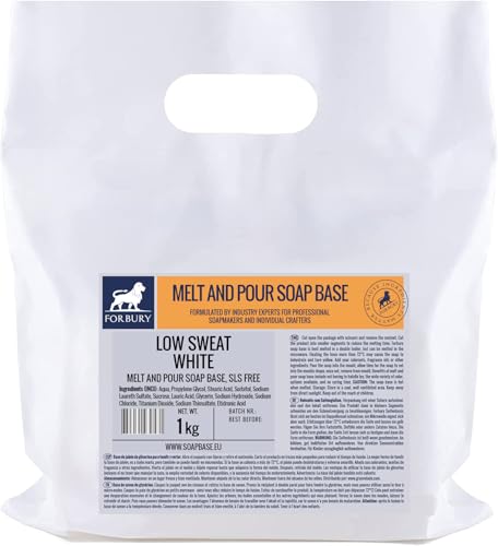 1kg Low Sweat White Forbury Melt & Pour Soap Base SLS Free