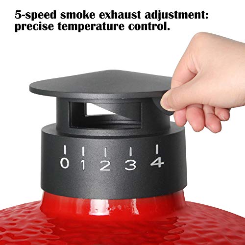 Umbrella Cast Iron Cap For Kamado Joe Classic & Big Joe Series ，Replacement For Kamado Joe Dual Function Metal Chimney Top Kamado Joe Replacement Parts #TOP2