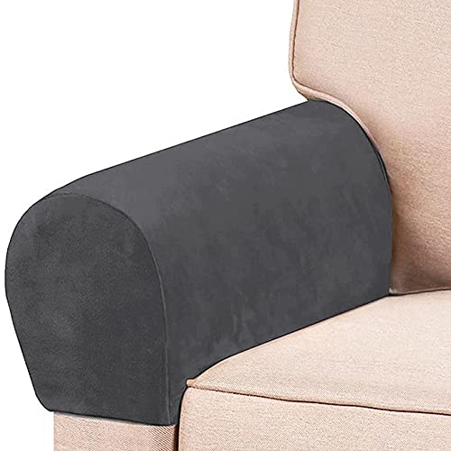 RTSFKFS 2 Piezas Silla Protectores de Brazos Sofá Protector Reposabrazos Sofá Cubre Elásticos Terciopelo Sillones para Brazos de Sofá para Protector de Muebles (Color : A)