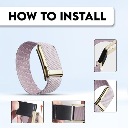 DADO Ultra-soft Nylon Sport Band Compatible with WHOOP 5.0, One, Peak, and Life | Breathable, Durable & Secure Fit Strap | NOT for Gen 4 (Pink/Gold Connector, Life/MG) by DADO - Image 3