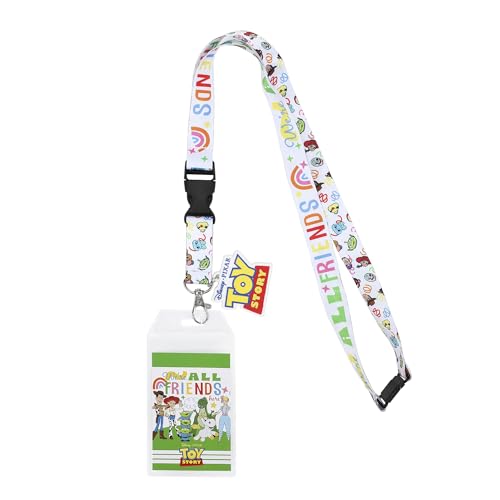 Bioworld Toy Story We’re All Friends 22-inch Lanyard with Clear ID Sleeve and Rubber Charm