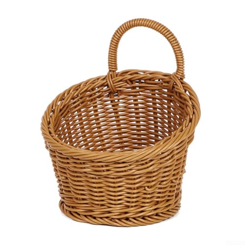 Cesta tejida de plástico para colgar en la pared para uso en la cocina para almacenar verduras, frutas, hierbas, especias, plantas y objetos pequeños (2#)